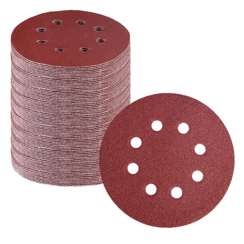 Miniatura 10 de WORKPRO Juego de discos de lija de 50 piezas – Papel de lija de 8 agujeros de 5 pulgadas, 5 grados, incluye 60, 80, 120, 240, 320 granos