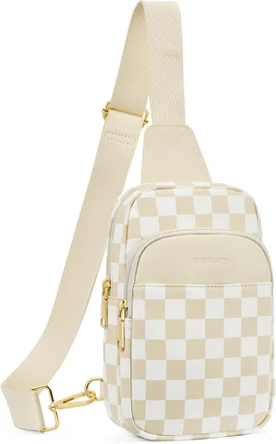 Miniatura 18 de BOSTANTEN Bolso bandolera acolchado, bolsos cruzados para mujer, bolso cruzado de cuero, riñonera con correa de guitarra ajustable