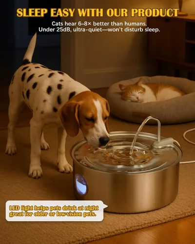 Miniatura 2 de Dog Water Fountain for Large Dogs- 270oz/8L Stainless Steel Dog Water Bowl Dispenser Automatic Pet Water Fountain with Ultra-Quiet Pump/Quadruple