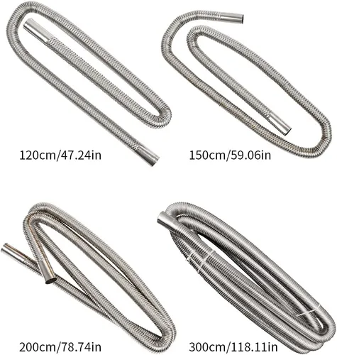Miniatura 8 de Tubo de escape de tubo de calentador de aire, tubo de escape en espiral de acero inoxidable, calentador de aire profesional universal