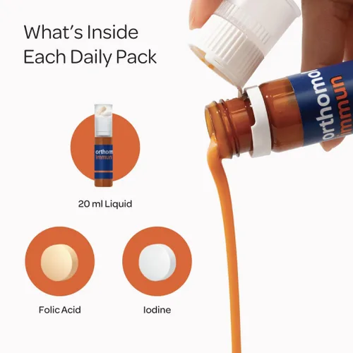 Miniatura 5 de Orthomol Immun, suplemento de apoyo inmune, refuerzo diario del sistema inmunológico, vitaminas A, B, C, D, E, zinc, selenio y yodo, suministro de 7