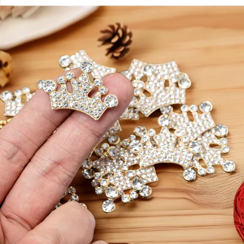 Miniatura 4 de 24 piezas de adornos de joyería de corona para accesorios de cabello hechos a mano DIY, zapatillas, ropa, decoraciones de fiesta, caja de regalo