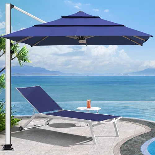 Miniatura 30 de EliteShade USA Sombrilla de Mercado de 10 Años Sin Decoloración de 9 Pies 3 Niveles Sombrilla de Patio Sombrilla de Mesa para Exteriores con Beige