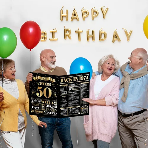 Miniatura 4 de Qiliji Tarjeta jumbo de cumpleaños 50 para hombres y mujeres, divertida tarjeta de cumpleaños de 50 años para él y ella, regalo de 50 cumpleaños