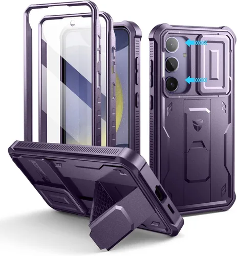 Miniatura 77 de Dexnor Funda para Samsung Galaxy S24 con Cubierta Deslizante Integrada para Cámara y Protector de Pantalla y Soporte, Funda Resistente a los Golpes