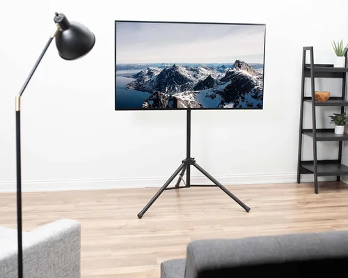 Miniatura 2 de VIVO Soporte de piso para pantalla plana LCD LED de 37 a 75 pulgadas, soporte de TV portátil con altura ajustable, negro, STAND-TV75T