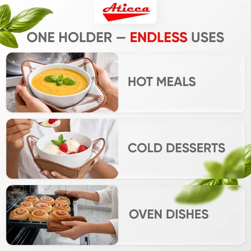 Miniatura 5 de Aticca Juego de Soportes Acogedores para Ollas de Microondas para Alimentos Calientes, Juego de 4 Almohadillas Calientes para Tazas de Caldo