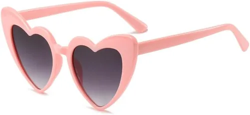 YooThink Gafas de sol con forma de corazón para mujer, estilo retro vintage de ojo de gato