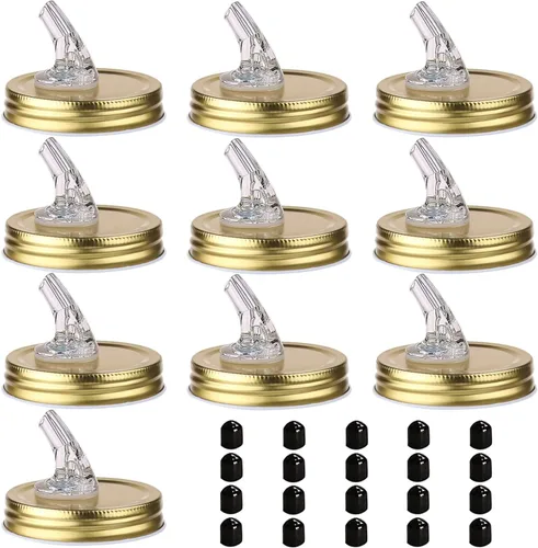 Miniatura 14 de Tarro con pico vertedor Mason Jar. Picos vertedores de flujo libre para tarro Mason Jar, tarro Mason para pico de boca regular tamaño 70mm Paquete