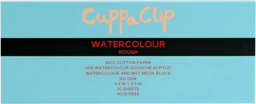 Miniatura 23 de CuppaClip Bloque de Papel de Acuarela de Algodón Puro Libreta de Papel de Arte 300GSM(140LB) Libre de Ácido 20 Hojas Suministros de Arte de Acuarela