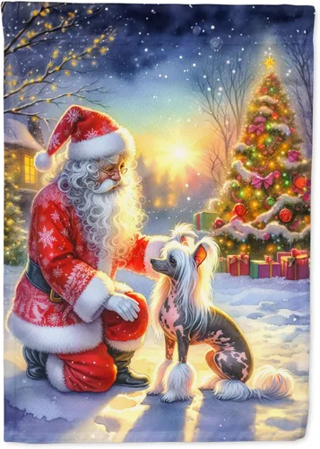 Miniatura 105 de Caroline's Treasures DAC4159CHF - Bandera de casa de Husky siberiano y Papá Noel para porche, grande, para colgar en la pared, poliéster