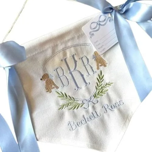 Cartel de bienvenida personalizado para baby shower con lazos, cartel de bienvenida bordado con nombre personalizado, letrero de bienvenida para