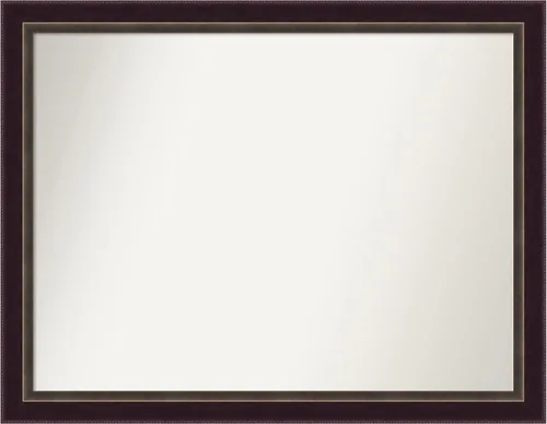 Miniatura 259 de Amanti Art Espejo de baño de bronce para sobre el fregadero, 24 x 24 pulgadas, espejo cuadrado de bronce Lara para tocador, marco de madera