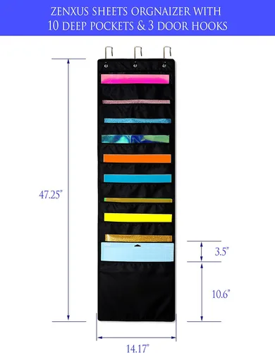Miniatura 2 de Organizador colgante, almacenamiento de papel de 12 x 12 pulgadas, soporte de vinilo de bolsillo profundo, para cartulina, álbum de recortes, papel