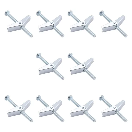 Miniatura 7 de HELIFOUNER 10 anclajes de palanca de 1/4 de pulgada para paneles de yeso, pernos de anclaje, anclajes para paneles de yeso, tornillos con anclajes