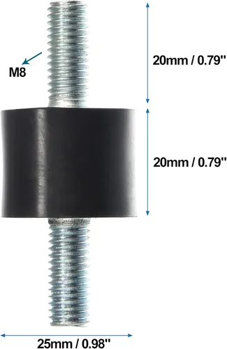 Miniatura 3 de X AUTOHAUX 4 piezas M8 - Amortiguador aislante de goma antivibración para automóvil, 0.984 x 0.787 in, montaje de bobina de goma, soportes