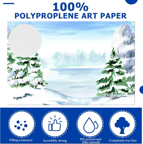 Miniatura 3 de 100 hojas de papel de acuarela de 3 tamaños, pintura a granel, papel blanco de prensa en frío, papel de color de agua para artistas, niños