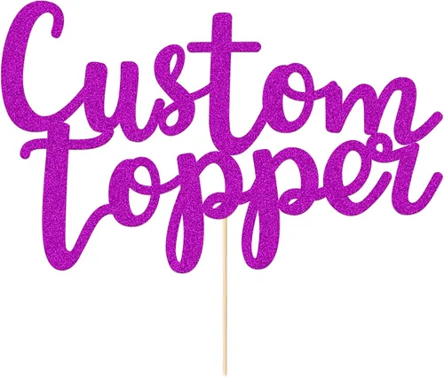 Miniatura 10 de EDSG Decoración personalizada para tartas, decoración personalizada de doble cara con purpurina para tartas con cualquier número de texto, 11 Oro