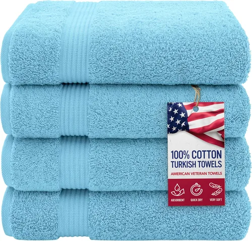 Miniatura 32 de Toalla American Veteran, Juego de Toallas de Mano para Baño de 4, 100% Conjunto de Toallas de Mano Turcas de Algodón, Toallas de Mano Suave