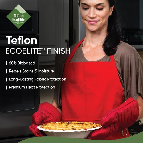 Miniatura 6 de Xlnt - Guantes de silicón antideslizantes para horno, resistentes al calor, con acabado de teflón Eco Elite, con lazo para colgar, ideales para uso