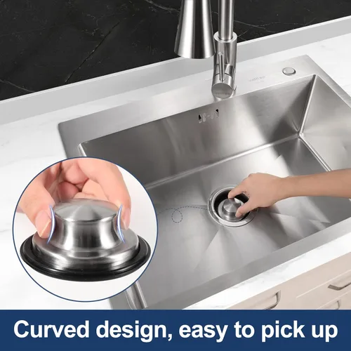 Miniatura 5 de RQYEKDO Tapón para fregadero de cocina, acero inoxidable de 3-1/2 pulgadas, cubierta universal para desagüe de brida de eliminación de basura, apto