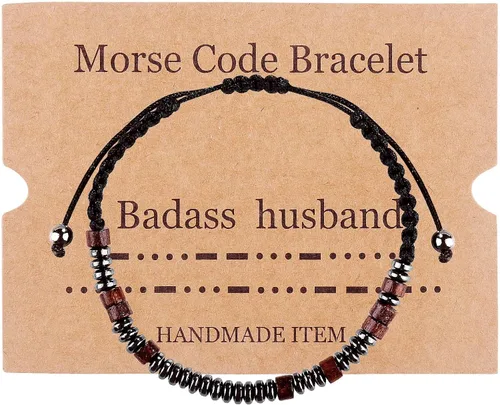 SUMMER LOVE Morse Code Bracelets for Women Men, Mens Bracelet, Inspirational Bracelets Gifts for Couples Wife Husband Daughter Best Friend