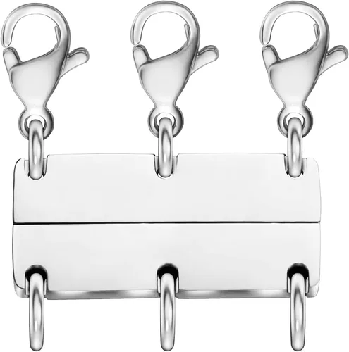 Miniatura 10 de Cierre de capas de collar con cierre magnético para joyas, separador de oro y plata para collares y cadenas apilables 4 piezas oro y plata