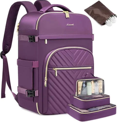 Miniatura 12 de LOVEVOOK Mochila de viaje de 40 L para mujeres y hombres, mochila grande de mano para aviones, bolsa de viaje para artículos personales de la TSA
