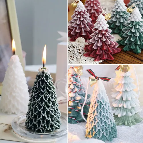 Miniatura 4 de 4PCS Moldes de Silicona para Árbol de Navidad, Moldes de Velas 3D para Hacer Velas Perfumadas, Jabón Hecho a Mano, Bomba de Baño, Barra de Loción, 4