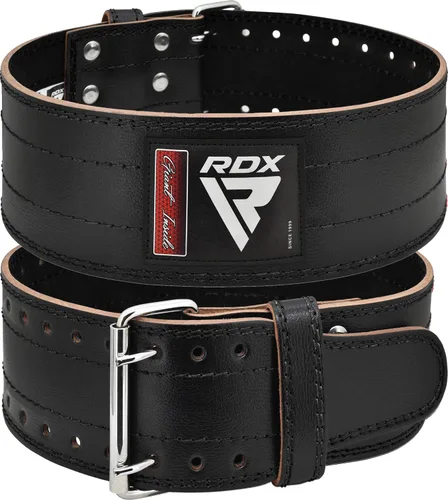 Cinturón de Levantamiento de Peso RDX para Hombres y Mujeres, Aprobado por IPL y USPA, 6mm de Grosor 100% Cuero, Soporte Posterior de 4" para