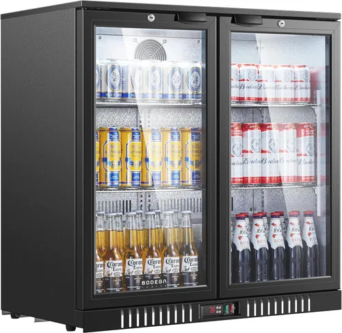 Miniatura 10 de BODEGA COOLER - Enfriador de barra trasera de 2 puertas, refrigerador comercial de bebidas de 7.4 pies cúbicos, refrigerador de bebidas debajo