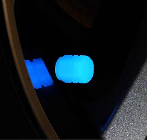Miniatura 4 de 4 tapas universales fluorescentes para válvulas de neumáticos, tapas luminosas para válvulas de aire de neumáticos, cubiertas iluminadas