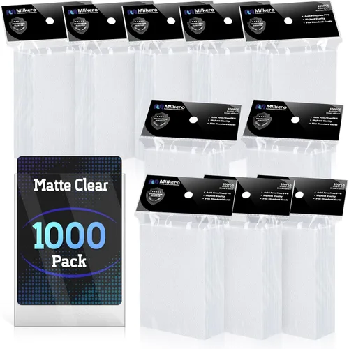 Miniatura 9 de 1000 fundas para tarjetas negras, protectores de mazo con fundas mate para cartas, fundas para cartas de intercambio aptas para MTG, TCG y cartas