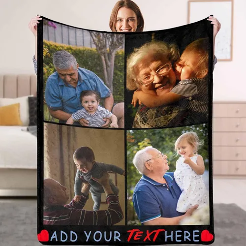 Miniatura 12 de YESCUSTOM Manta de fotos personalizada con tus fotos y textos, fabricada en Estados Unidos, regalo para esposas amigas para vacaciones, cumpleaños