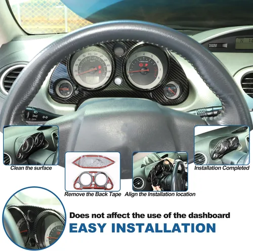 Miniatura 5 de Marco de panel de medidor de consola central compatible con Mitsubishi Eclipse 2006-2011, panel de instrumentos de tablero de automóvil