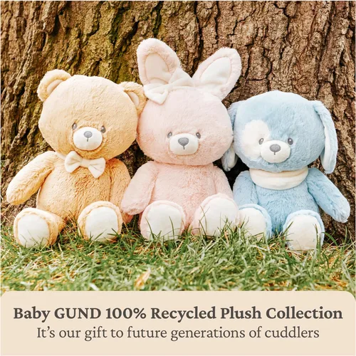Miniatura 8 de GUND Baby Peluche de Cachorro Sostenible, Animal de Peluche Hecho de Materiales Reciclados, Regalo para Bebés y Recién Nacidos, Azul/Crema, 13