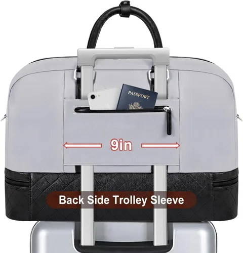 Miniatura 82 de IBFUN Bolsas de fin de semana para mujer, bolsa grande de lona para viaje, bolsa de viaje con compartimento para zapatos, 21 pulgadas, juego de 3