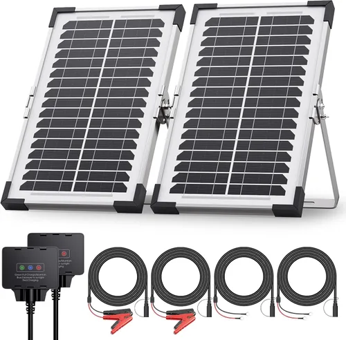 Miniatura 12 de Cargador y mantenedor de batería solar de 30 W y 12 V, kit de carga de goteo impermeable con controlador inteligente IP68, vidrio templado de alto
