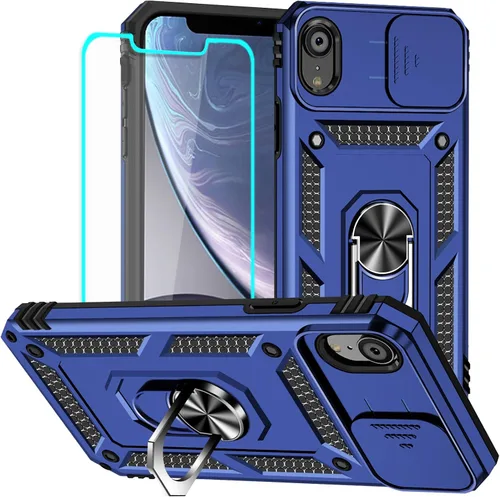Miniatura 29 de HNHYGETE Funda para iPhone XR con protector de pantalla HD: [grado militar de 20 pies probada en caídas] Funda protectora para cámara deslizante a