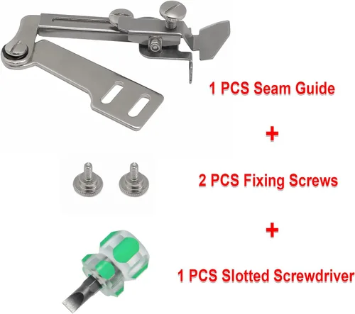 Miniatura 4 de Guía de costura de costura Presser Foot Fine Tucker Gauge Herramienta de bricolaje ajustable con destornillador para máquina de coser industrial
