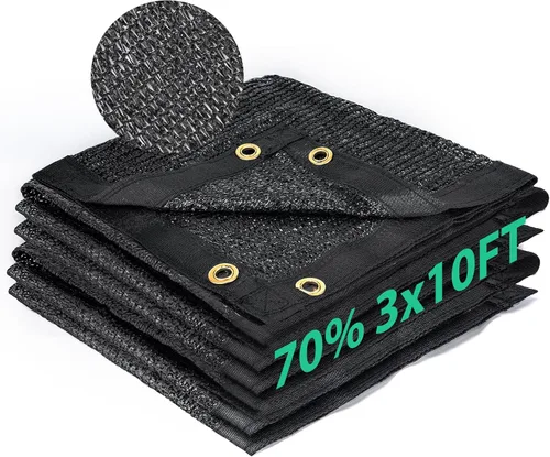 Miniatura 22 de Kesfitt Tela de sombra 70% para jardín, red resistente de 10 x 20 pies, lona de malla con material de polietileno de alta densidad y ojales