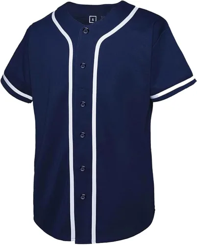 Miniatura 14 de KUAIPAO Camiseta de béisbol en blanco, camisa de manga corta, uniforme deportivo para hombres y mujeres (blanco, negro, rojo, azul, S-3XL)