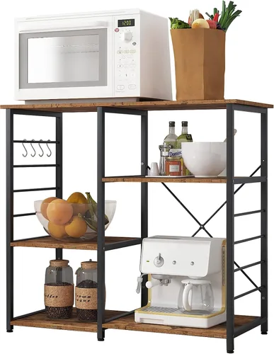 soges Estante de cocina para panadero, soporte para horno de microondas, múltiples capas de almacenamiento de cocina, estante de estación de