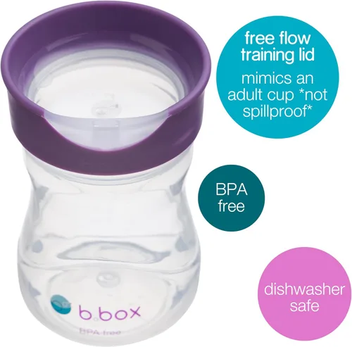 Miniatura 3 de b.box Taza de entrenamiento para niños pequeños: apertura de flujo libre, gran transición de sorbo a taza para niños grandes. Sin BPA, apto para Uva