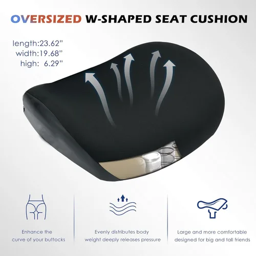 Miniatura 8 de BOSMILLER Silla de oficina grande y alta de 700 libras con cojín de asiento ancho y grueso para sentarse todo el día, silla de escritorio ergonómica