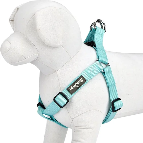 Miniatura 6 de Blueberry Pet Essentials Step-in - Arnés para perro, tamaño mediano, chaleco ajustable rosa fucsia, nailon sólido clásico para perros machos