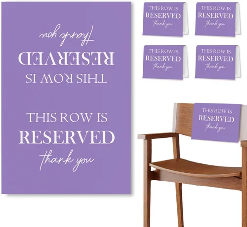 Miniatura 12 de Señales de Asiento Reservado para Sillas, Esta Fila Está Reservada Paños de Banco para Asientos de Iglesia, Decoraciones de Boda para Recepciones