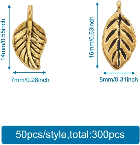 Miniatura 3 de Craftdady Pendientes colgantes de elefante dorado con suerte - Dijes de Jesús en oro antiguo, peces, hojas budistas, ojos malvados, amuletos