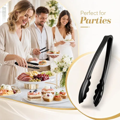 Miniatura 5 de Tessco for you 2 pinzas de plástico para servir a granel, pinzas desechables de plástico de 9 pulgadas, pinzas de ensalada resistentes para cocina