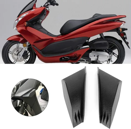 Miniatura 3 de Aleta de motocicleta, aleta de motocicleta, aleta aerodinámica de carenado, 1 par, kit negro/rojo (opcional) apto para para (negro)